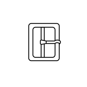  white illustration of buckle fastener. Vector line icon. Isolat