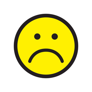 不开心的脸符号. 平坦的阶梯. 矢量图.照片