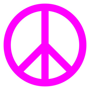 和平符号图标紫色简单孤立矢量插图