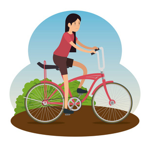 妇女骑自行车运输设计