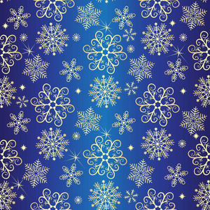 梯度冬季无缝圣诞深蓝色图案