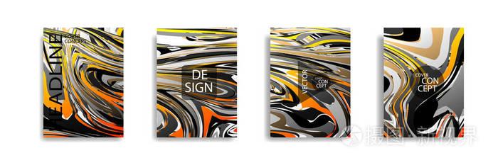 色彩鲜艳的液体油漆的抽象纹理矢量封面书大理石颜色的eps10