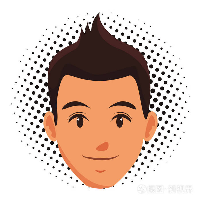 可爱的男人脸卡通