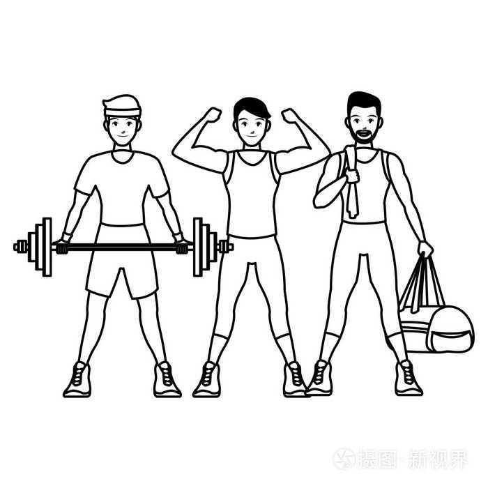 健身的人做运动插画-正版商用图片167887-摄图新视界