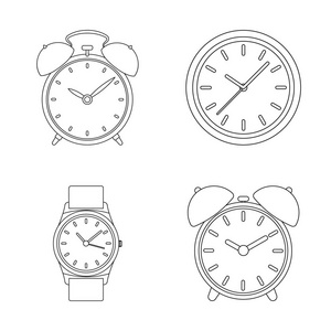 时间和小时符号的矢量设计。股票的时间和业务向量图标集