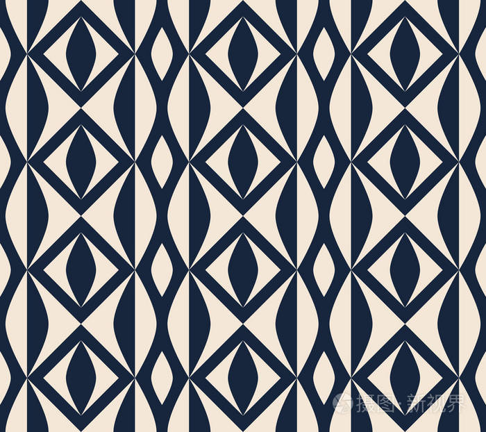 无缝复古图案与几何形状