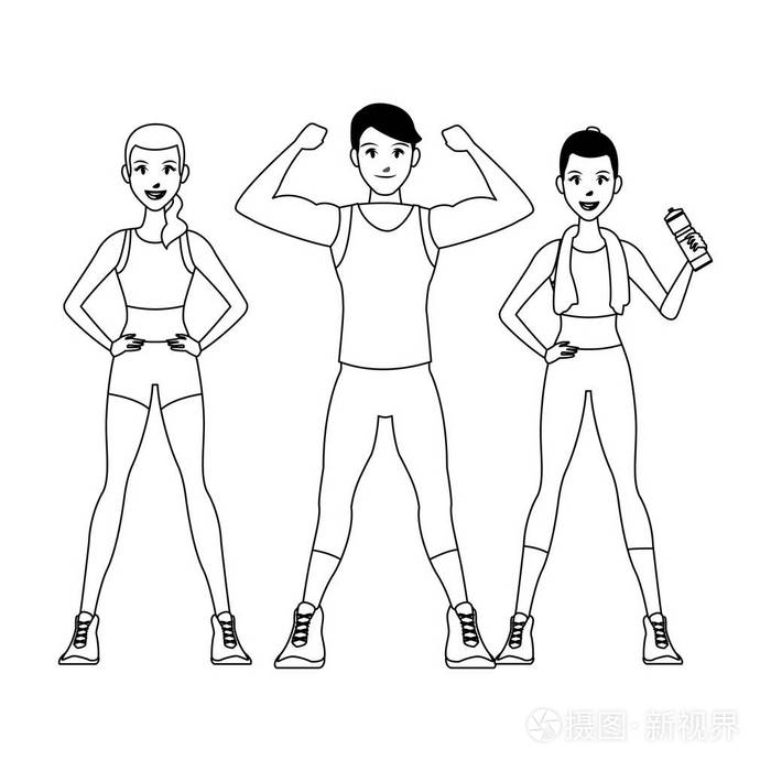 健康的人做运动插画-正版商用图片167d23-摄图新视界