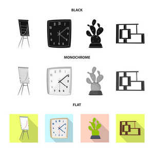 家具和工作图标的孤立对象。一套家具和家庭矢量图标股票