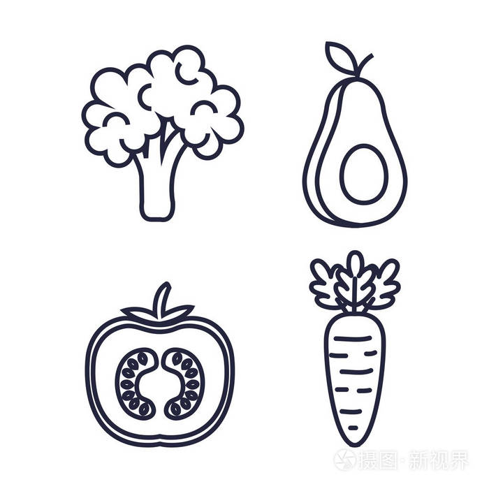 健康食品套装图标插画-正版商用图片167ejy-摄图新视界