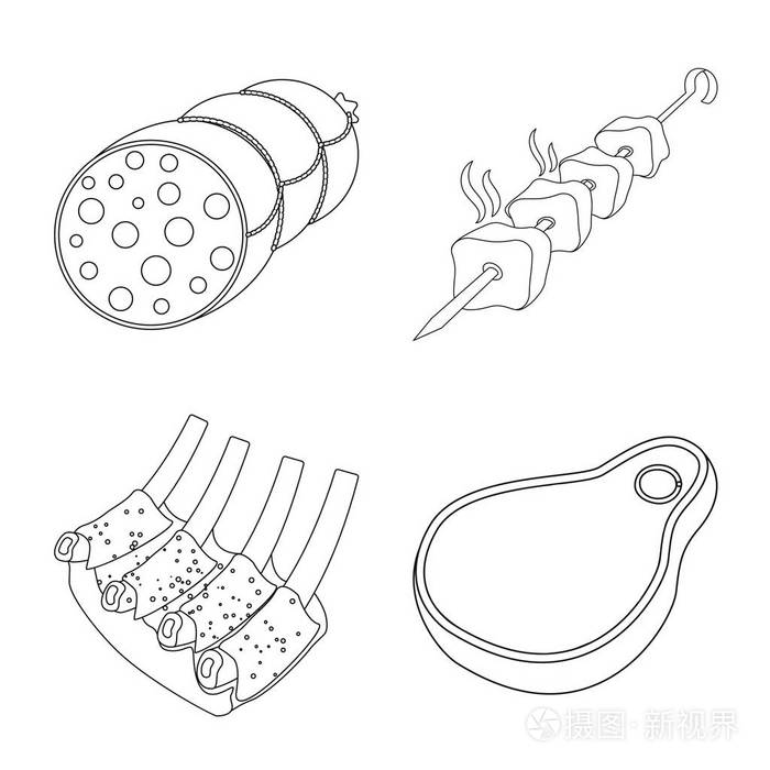 肉简笔画步骤图片