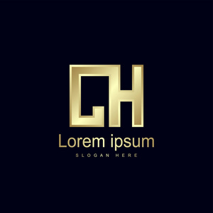 初始字母ch标志模板矢量设计照片