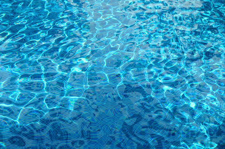 水质地蓝色,阳光反射照片