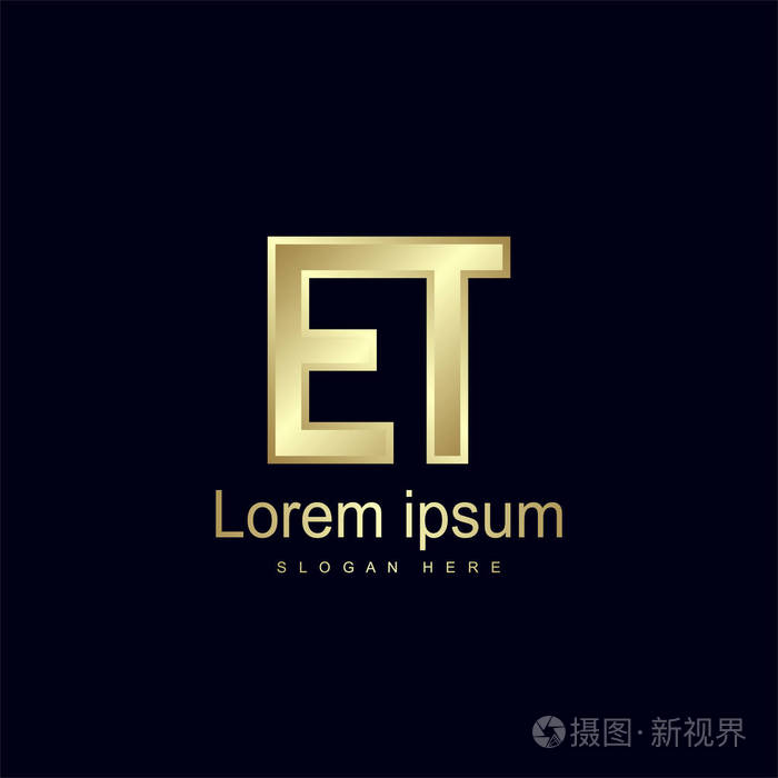 初始字母et标志模板矢量设计