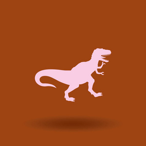 恐龙图标被隔离了。 恐龙矢量标志。 平面设计风格。
