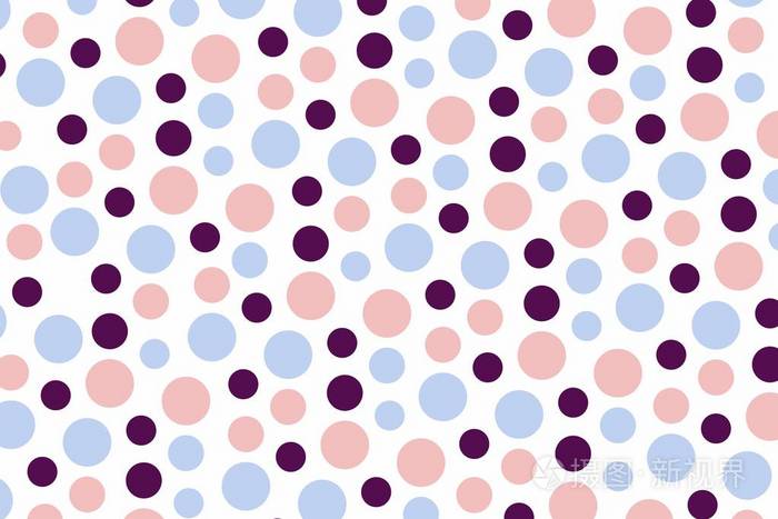 在橄榄绿色背景上的不同颜色和大小的圆圈的无缝抽象的图案