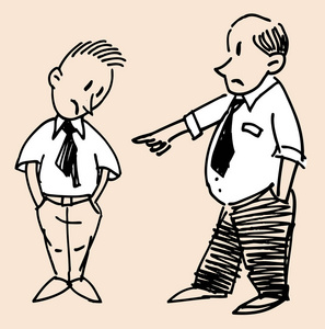 无所谓严格的首领及其下属的矢量图照片