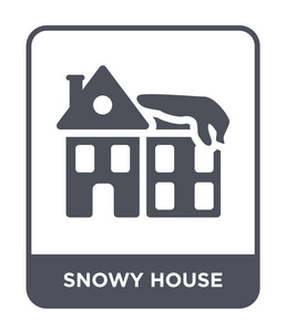 雪屋图标在时尚的设计风格。 雪屋图标孤立在白色背景上。 雪屋矢量图标简单现代平面符号。