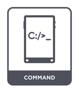 命令图标隔离在白色背景上. 命令向量图标简单而现代的平面符号.照片