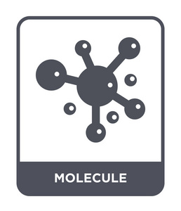 时尚设计风格的分子图标。在白色背景上分离的分子图标。分子矢量图标简单现代平面符号。