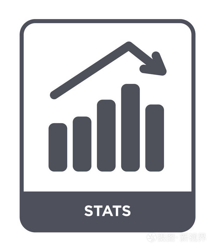 在白色背景上隔离的stats图标.