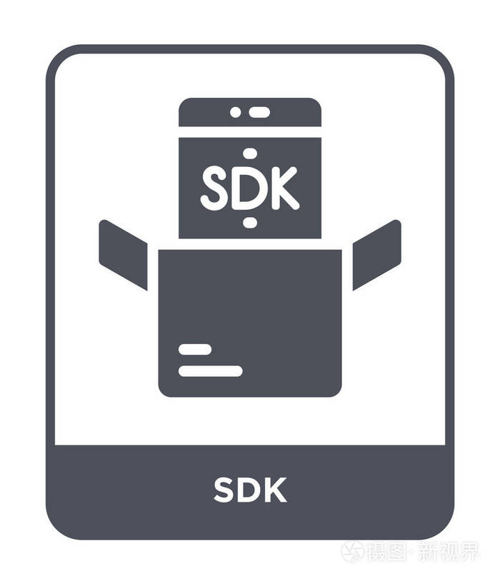 在白色背景上隔离的sdk图标.