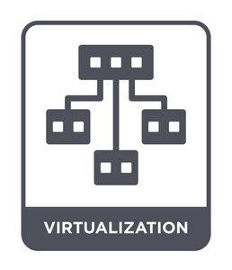 在白色背景上隔离的虚拟化图标.虚拟化矢量图标简单现代平面符号.照片