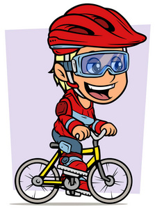 卡通金发碧眼的女孩角色骑自行车