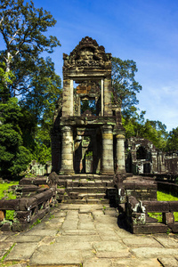 柬埔寨蓝天的菲亚汗寺