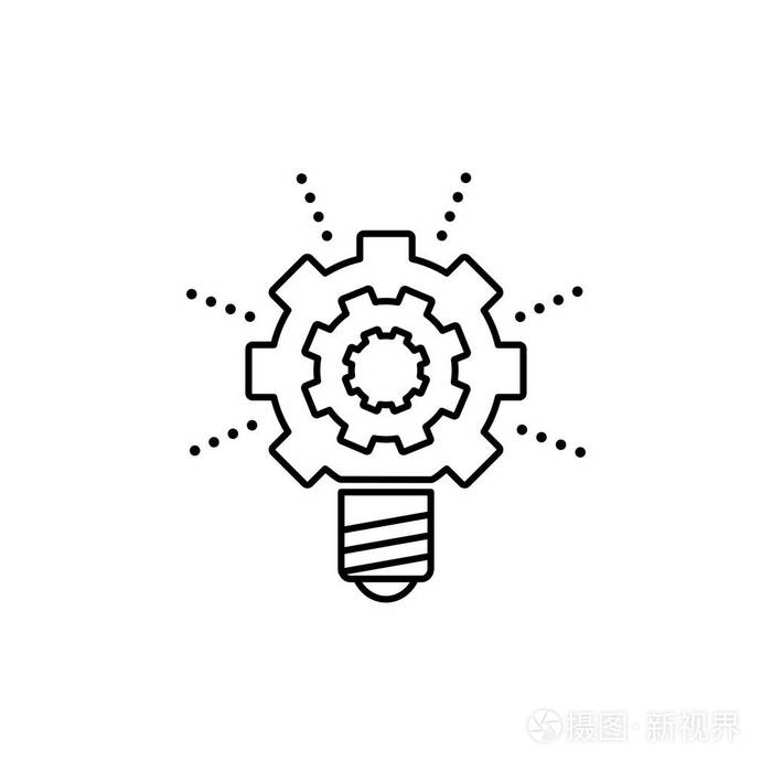 新技术进步发展线性矢量图标白色背景