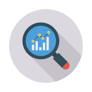 源远流长图解析放大镜与解析图平面图标矢量插图照片