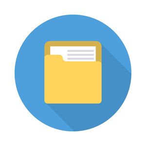 平的文件夹图标档案文件夹平面样式图标矢量插图照片