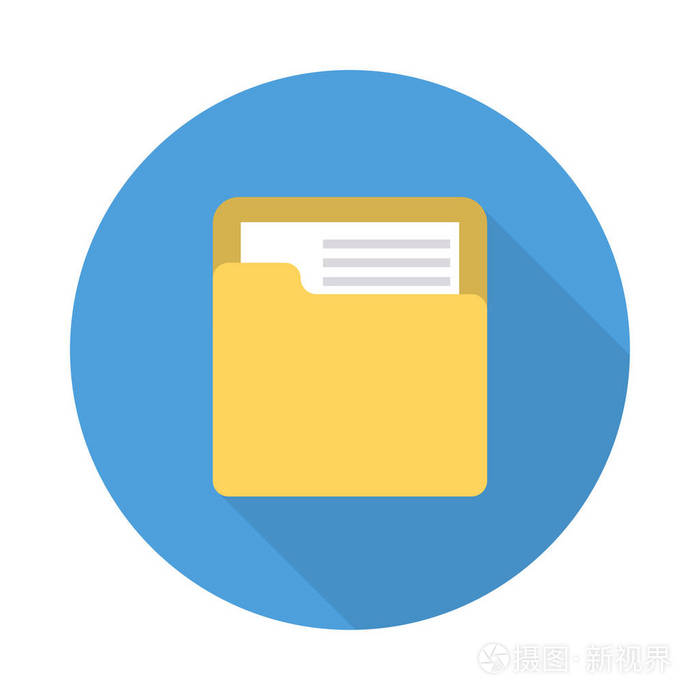 档案文件夹平面样式图标矢量插图