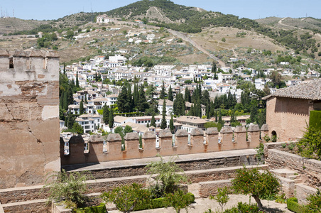 西班牙alhambra Granada的alcazaba