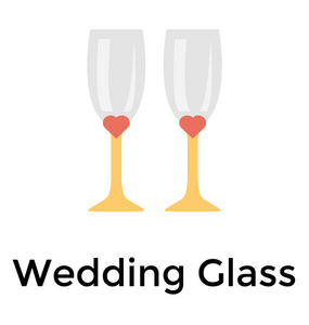 婚礼玻璃平面矢量