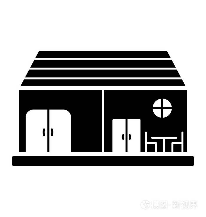 住宿字形矢量图标