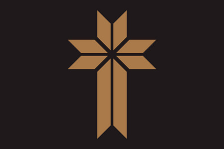 孤立的正统和天主教神圣象征,形状为交叉耶稣基督和上帝信仰标志.