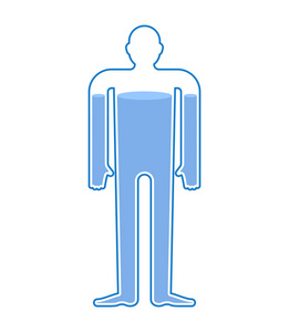 水平衡身体. 人体中的液体. 人类健康水生.照片