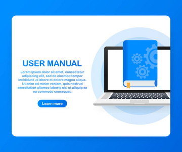 概念用户手册为网页, 横幅, 社交媒体。向量例证
