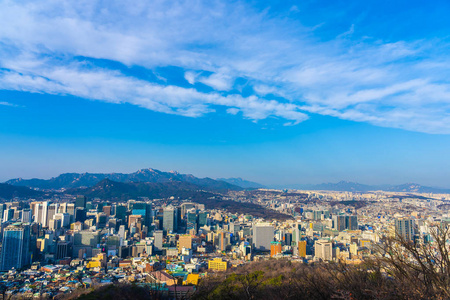 韩国首尔市的美丽景观和建筑景观