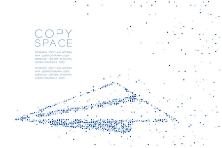 抽象几何圆点图案纸平面形状商业视觉概念设计蓝色插图白色背景与复制空间矢量EPS10