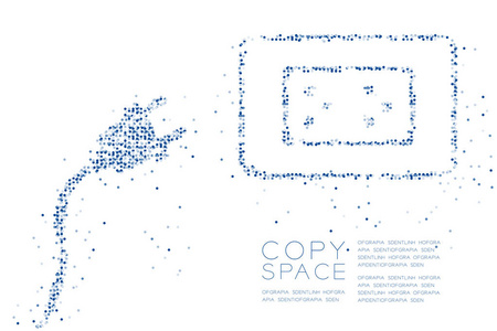 抽象几何圆点图案插头插座形状节能概念设计白色背景蓝色插图与复制空间矢量EPS10