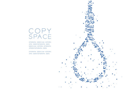抽象几何方形盒子像素图案动物套索陷阱形状商业风险概念设计蓝色插图白色背景与复制空间矢量EPS10