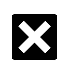 在白色背景符号向量图上隔离的交叉符号 x 图标