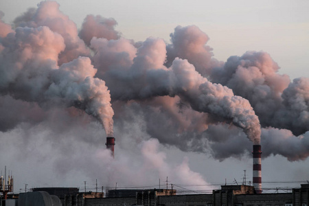重烟重烟工业烟囱造成空气污染问题照片