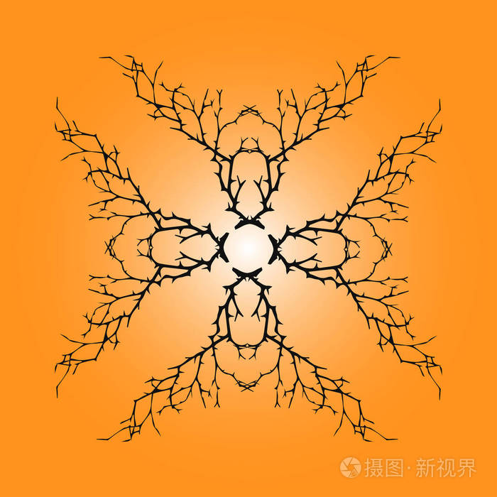 矢量纹理抽象的背景树枝的轮廓