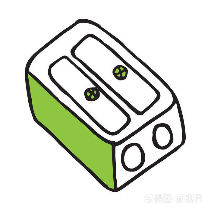 手绘卷笔刀涂鸦图标手绘黑色素描