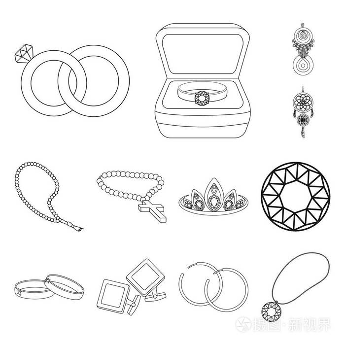 一套用于网络的珠宝和挂件股票符号插画-正版商用图片168tdu-摄图新