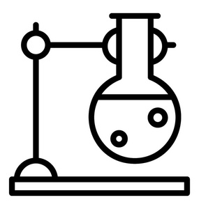 实验室烧瓶架上的化学烧瓶是科学实验的图标设计