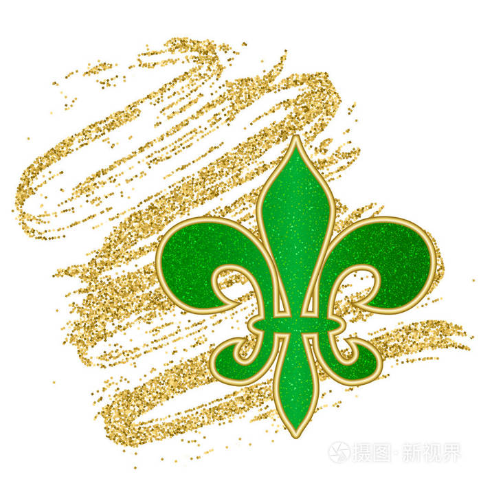 弗勒德利斯百合象征化装狂欢节百合花纹章符号矢量图