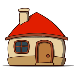 卡通房子孤立在白色背景上. 矢量照片